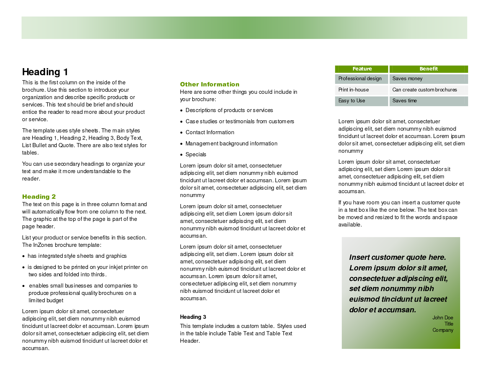 2 Page Brochure Template 2 Page Brochure Template
