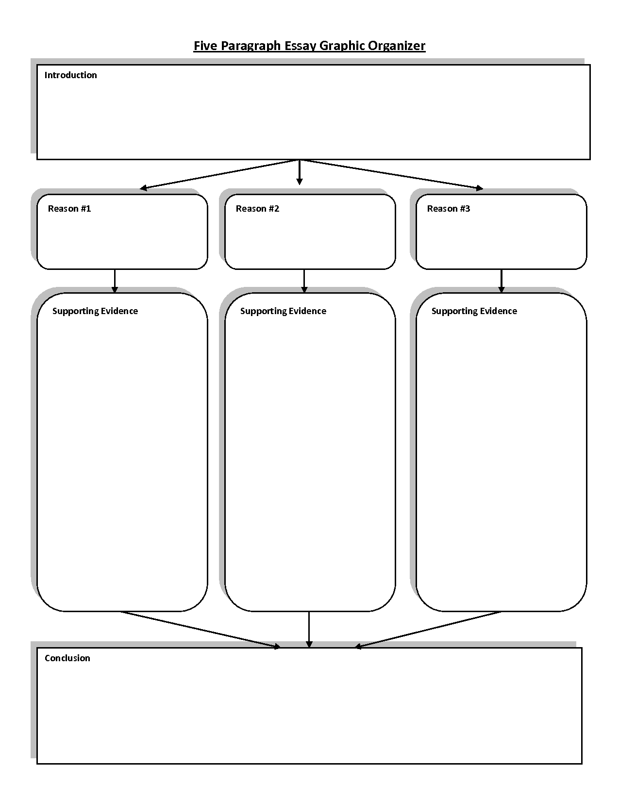 5 Paragraph Essay Graphic Organizer