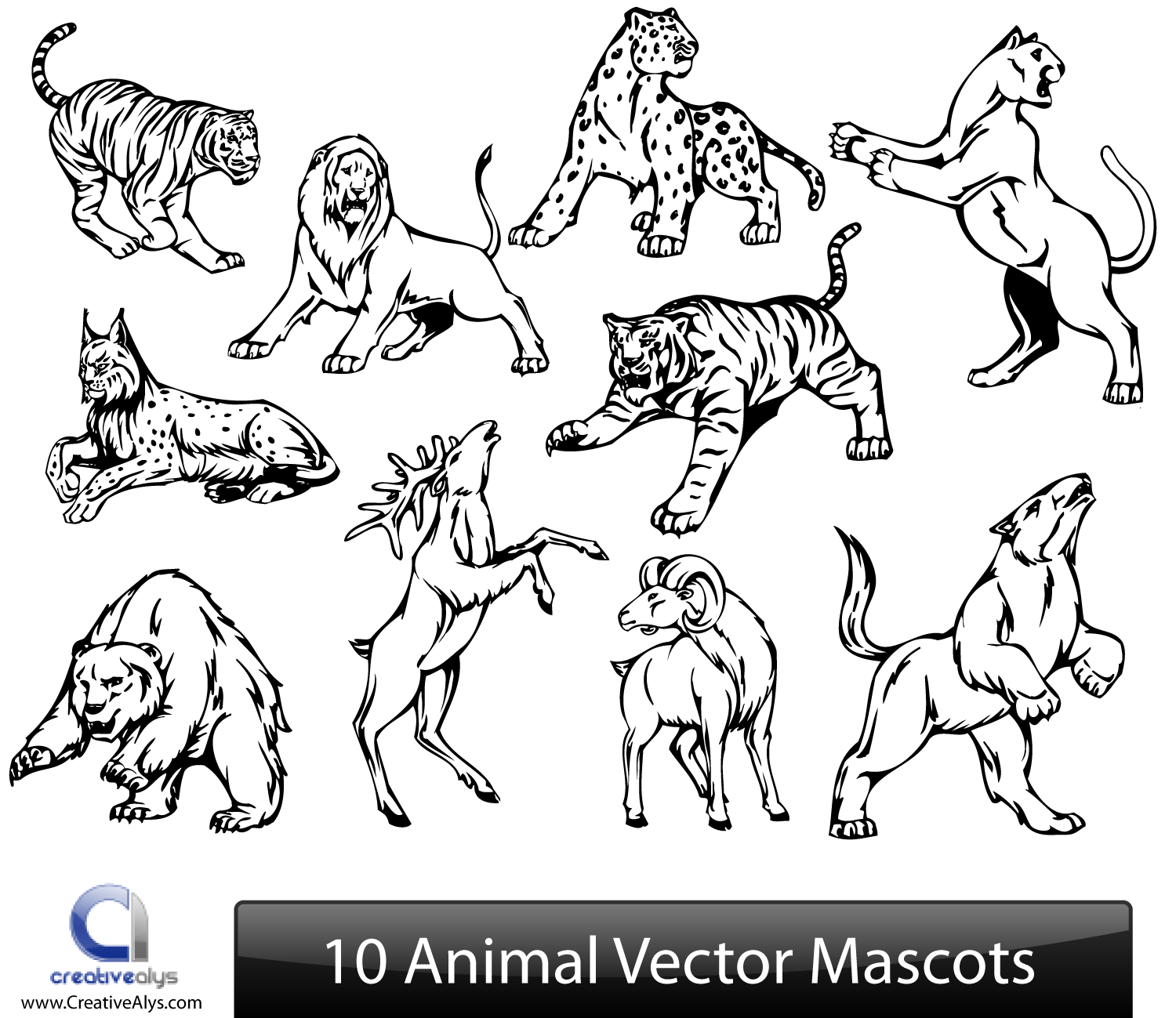Animal Mascots Vector