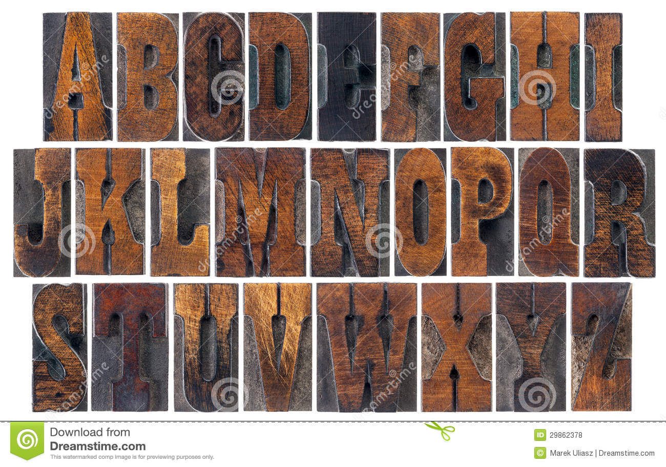 Antique Letterpress Wood Type Font