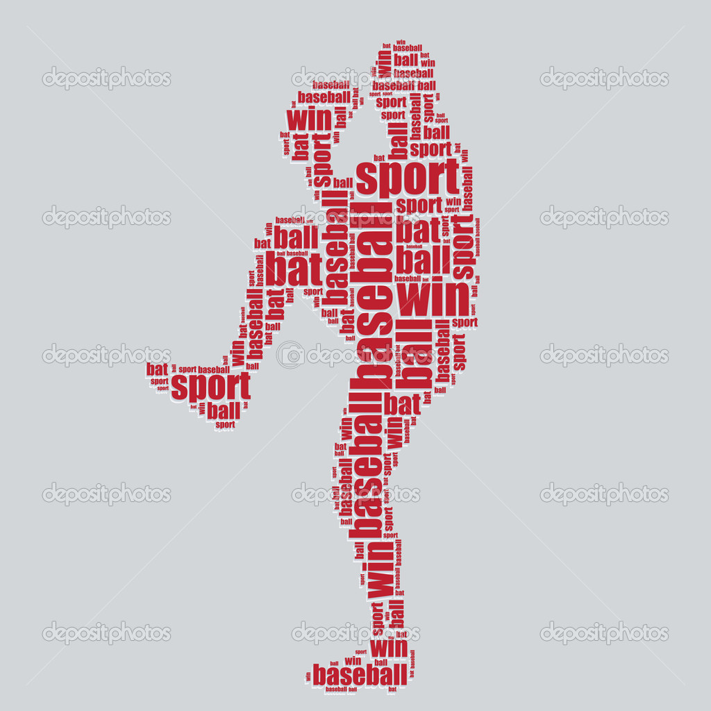 Baseball Word Art Vector