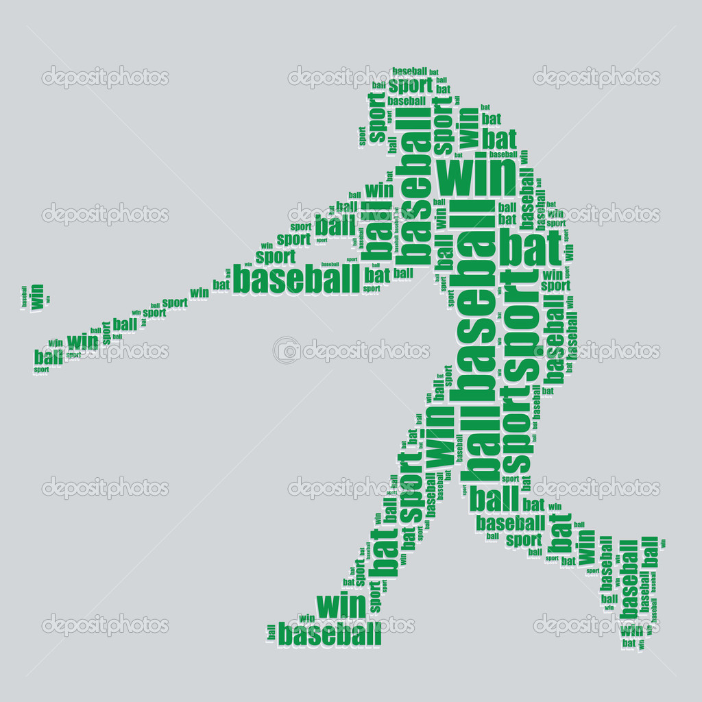 Baseball Word Art Vector