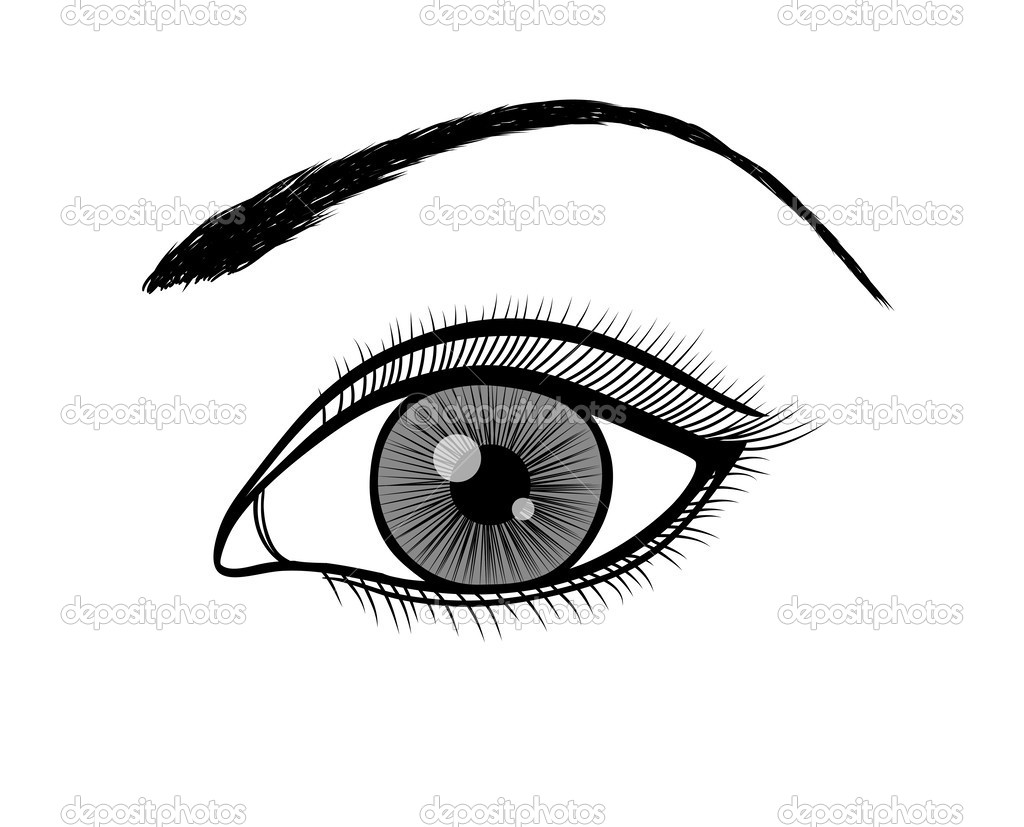 Black and White Eye Outline