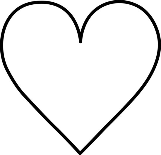 Black and White Heart Outline Clip Art