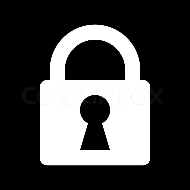 Black and White Lock Icon