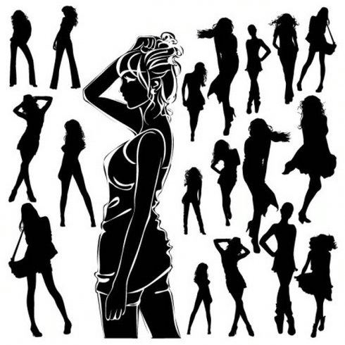 Black and White Silhouette Vector Free