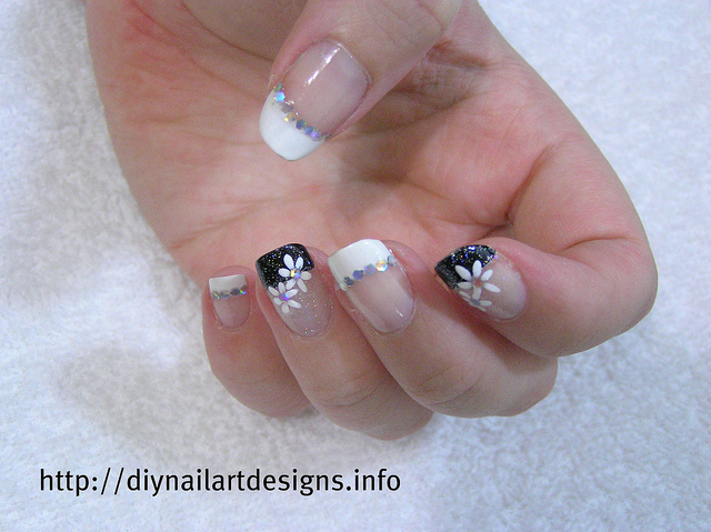 Black French Manicure Nail Art Design