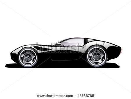 Black White Sports Car
