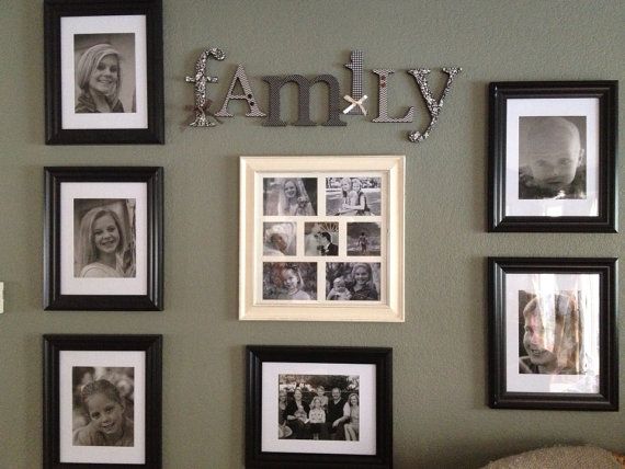 Black Wood Letters Family Sign