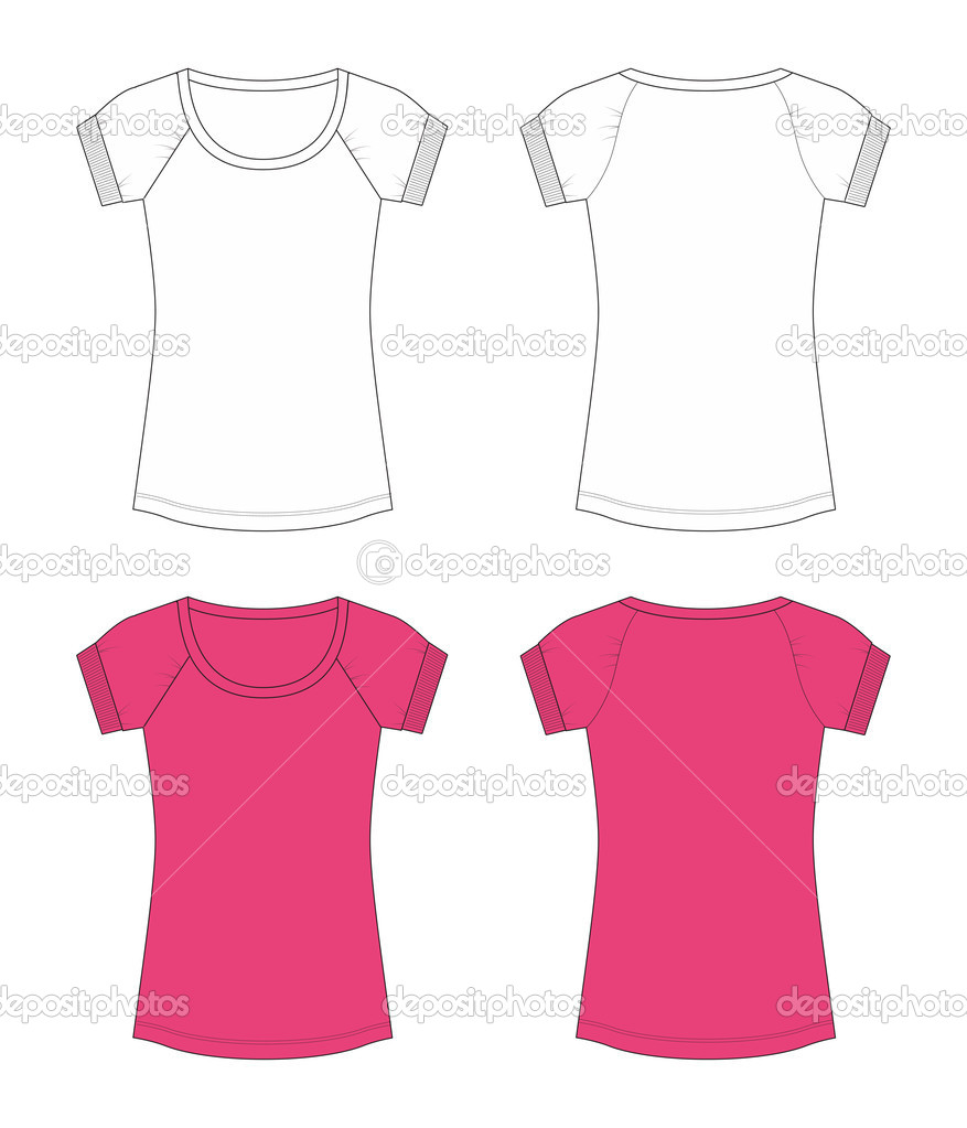 Blank Woman T-Shirt Template