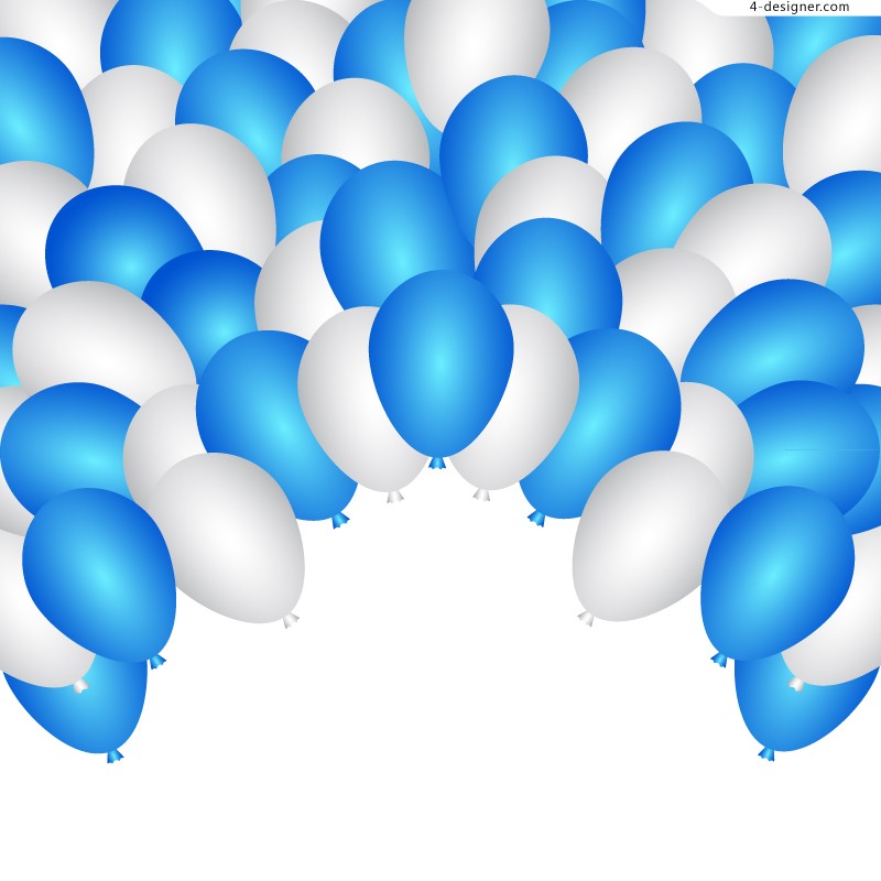 Blue and White Cartoon Balloon Images