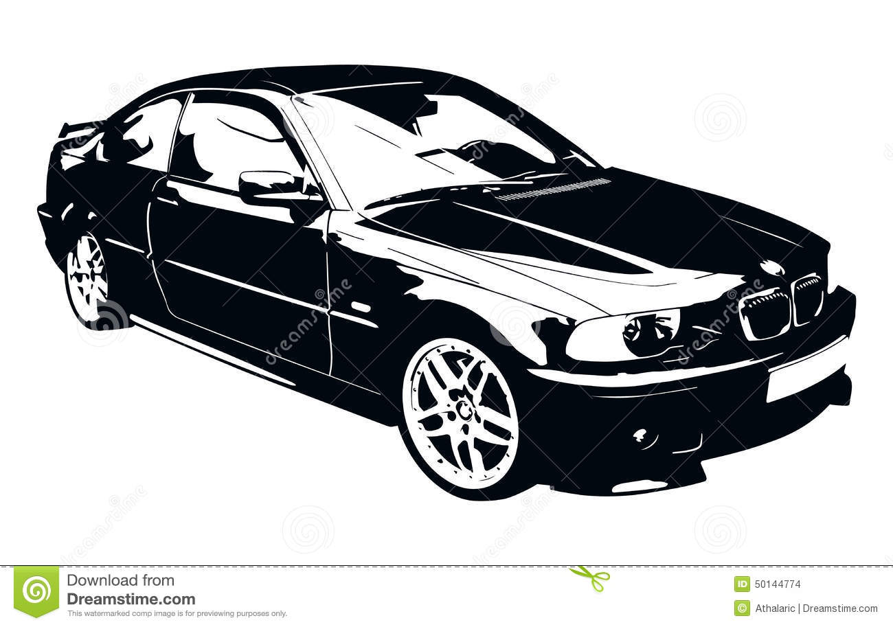 BMW Sports Car Black and White