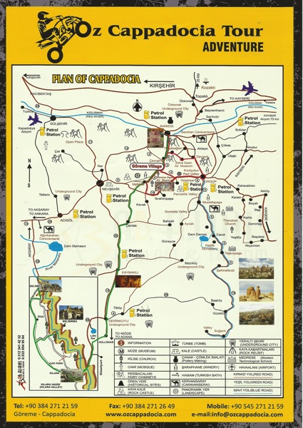 Cappadocia Tours Red Green Map