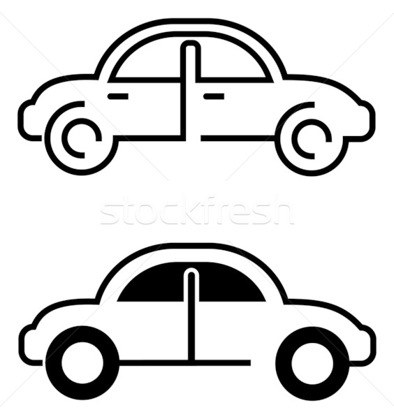 Car Icon Black and White