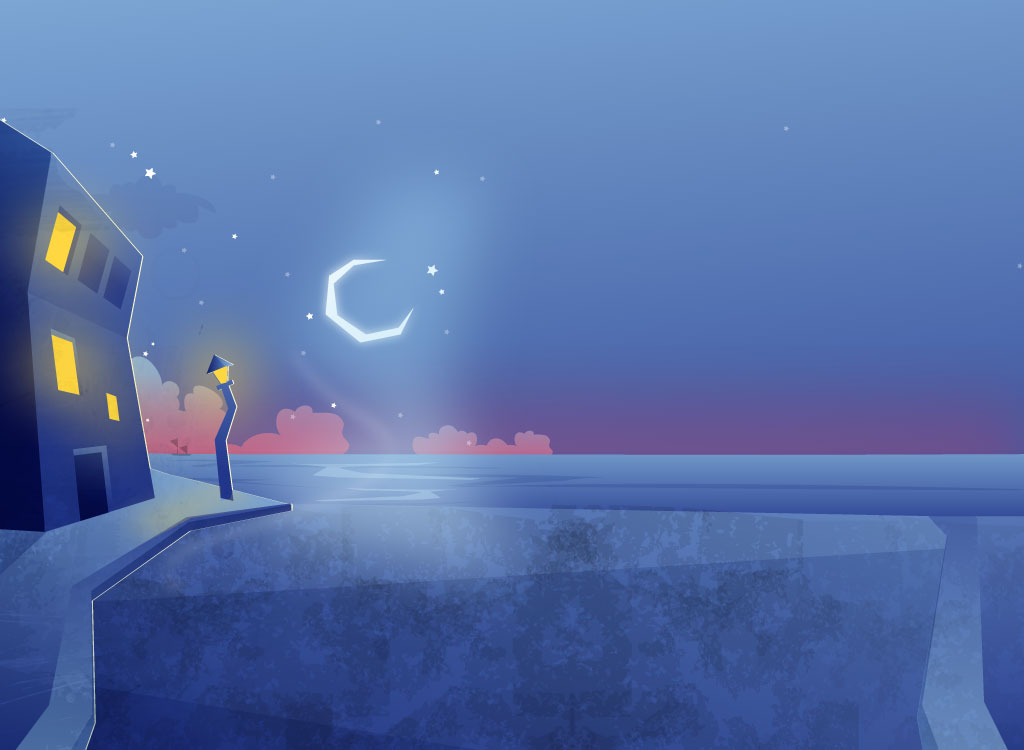 16 Night Scenery Vector Images - How to Draw Night Scene in Illustrator