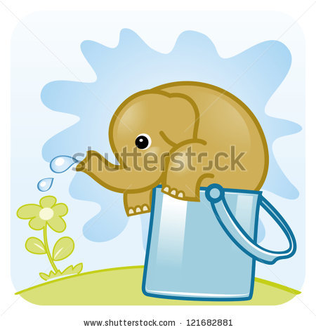 Cartoon Watering Can with Flowers