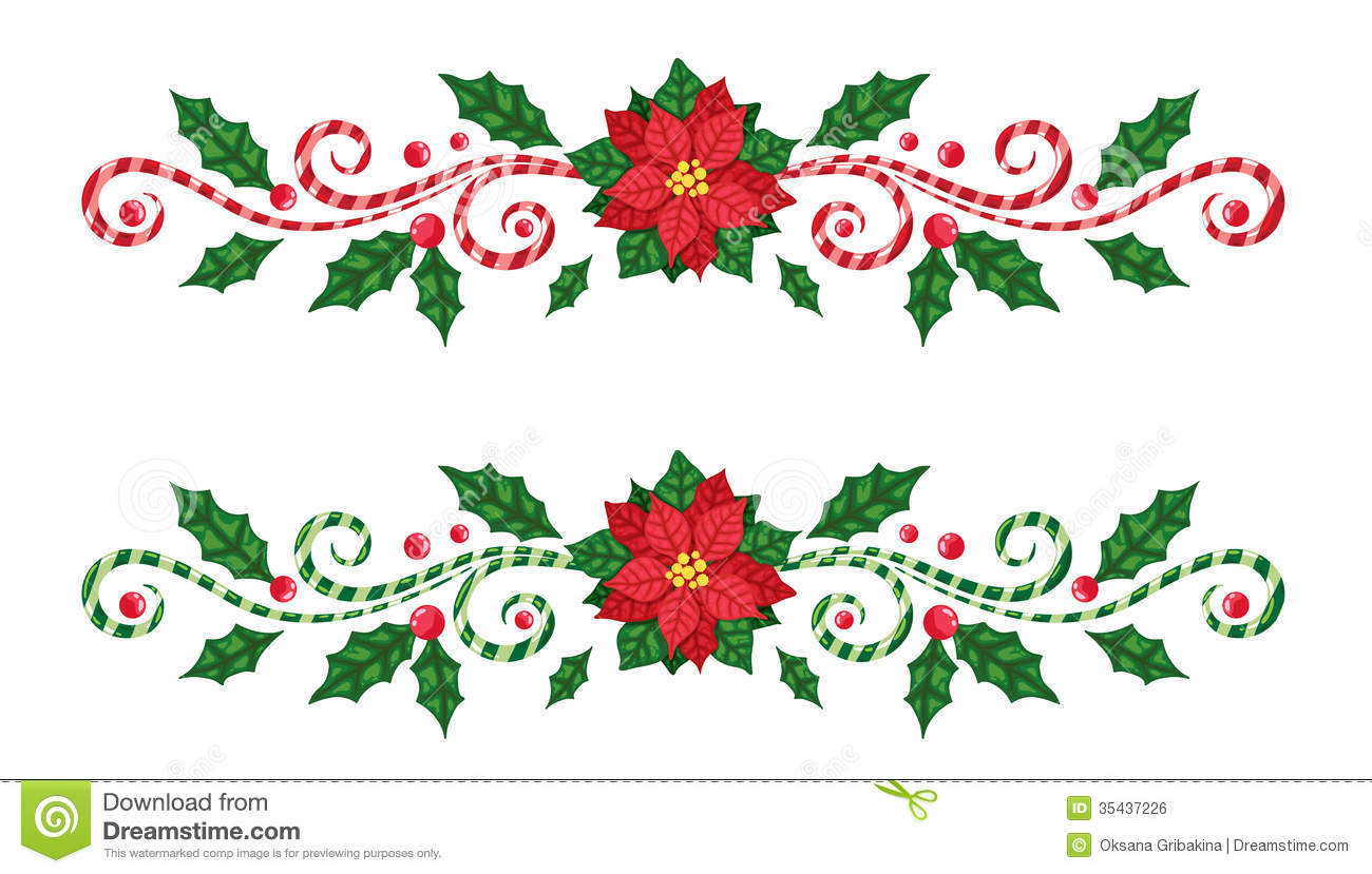 Christmas Poinsettia Border