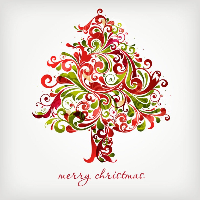 Christmas Tree Floral Vector