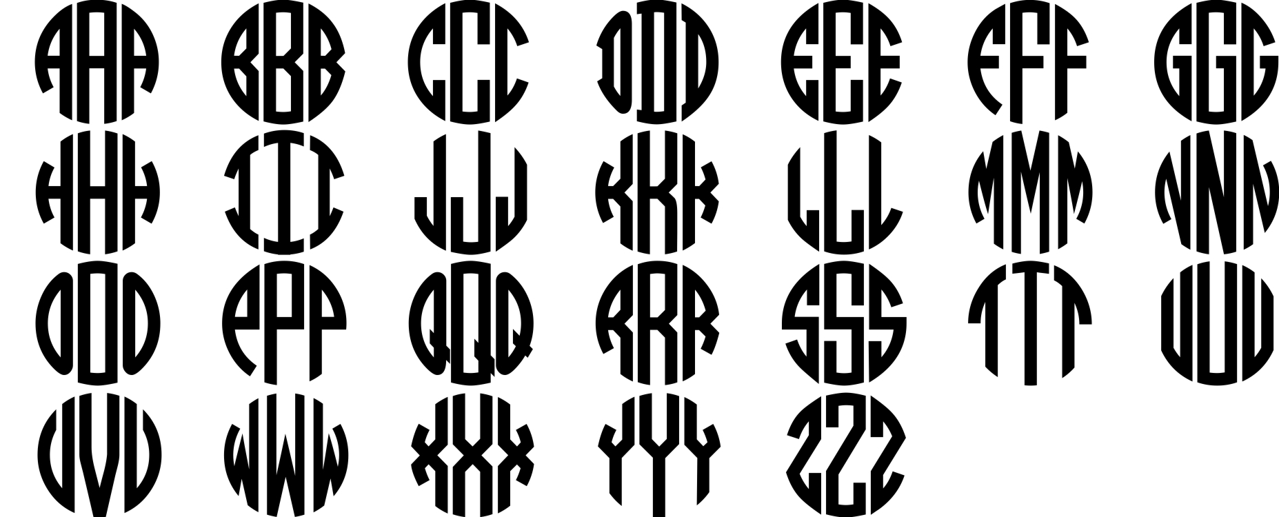 13 Block Monogram Font Images