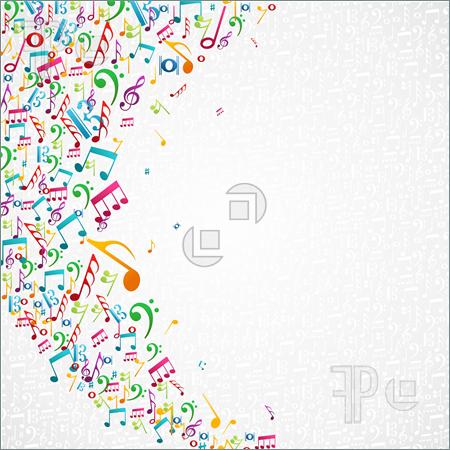 Colorful Music Notes Border