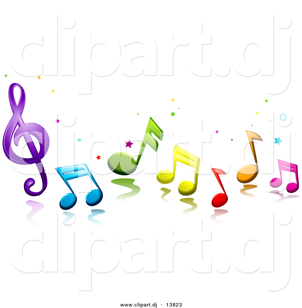 Colorful Music Notes Clip Art