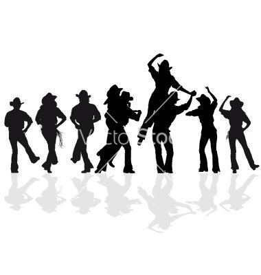 Cowboy Dancing Silhouette Vector
