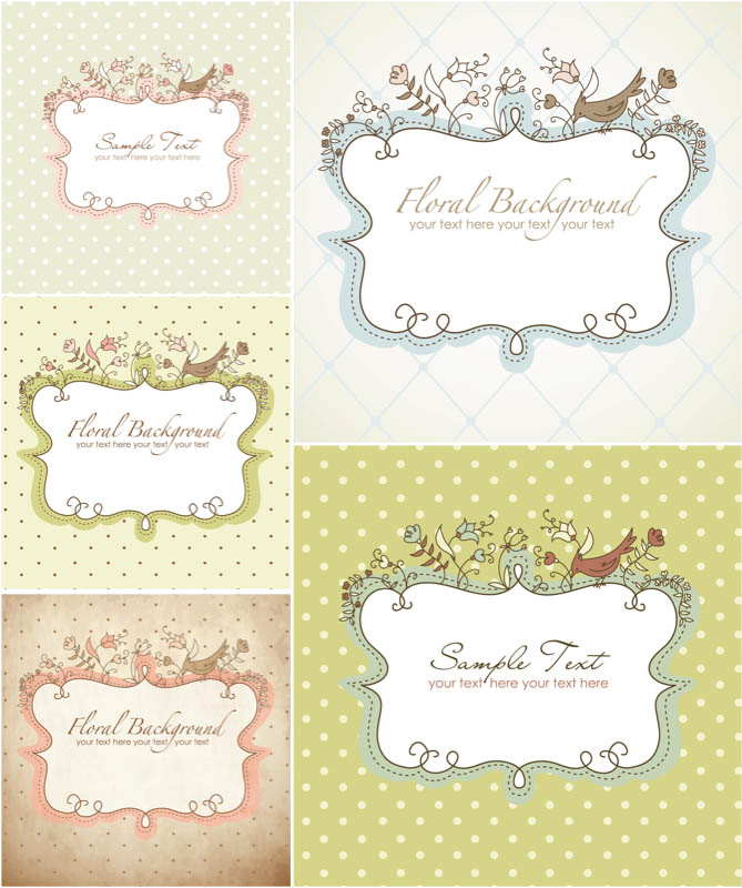 Decorative Floral Frames Vector