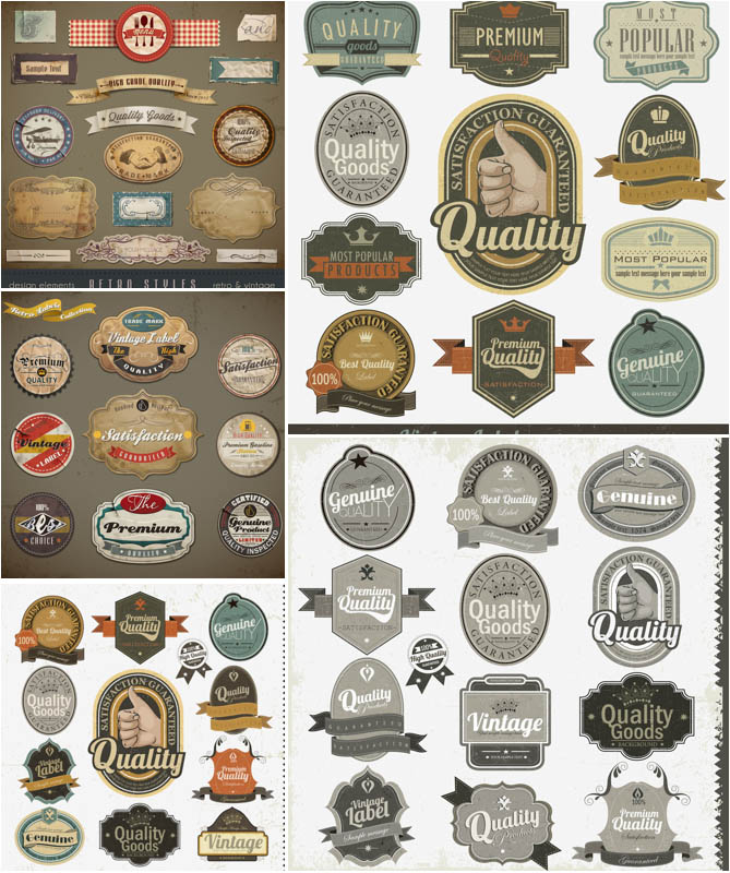 Decorative Vintage Vector Labels Decorative Vintage Vector Labels