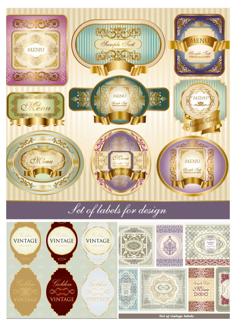 Decorative Vintage Vector Labels Decorative Vintage Vector Labels