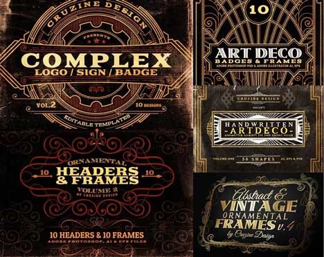 Designer Vintage Retro Graphic Kit