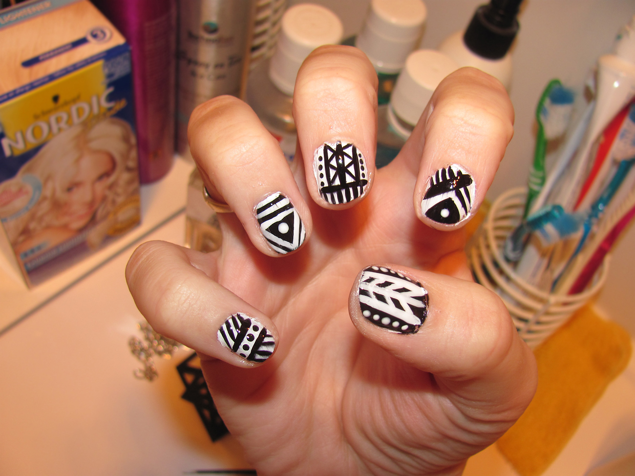 1. Easy Tribal Nail Design Tutorial - wide 8