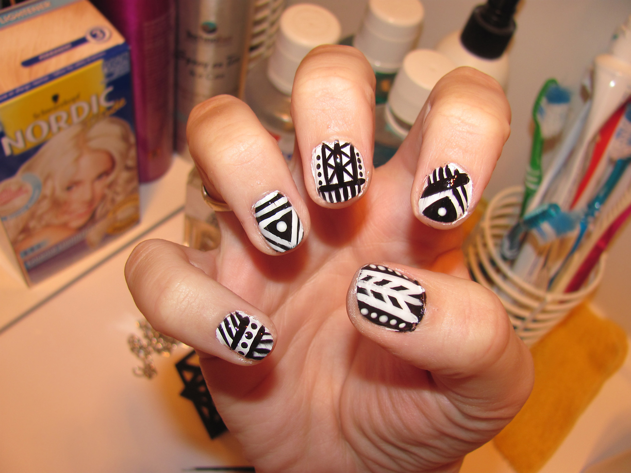 Easy Aztec Nail Art Design