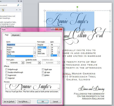 Elegant Wedding Invitation Template for Microsoft Word