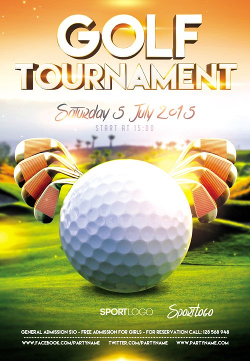 Event Flyer Template Tournament Golf