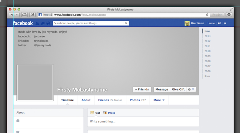 Facebook Profile Template 2013