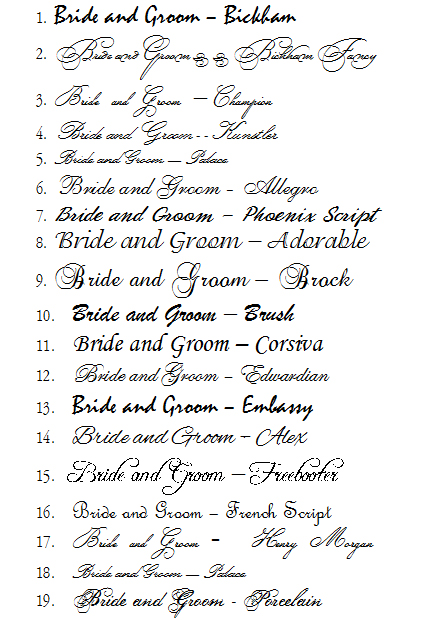 Fancy Wedding Fonts