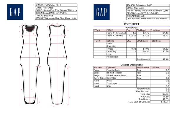 Fashion Spec Sheet Template