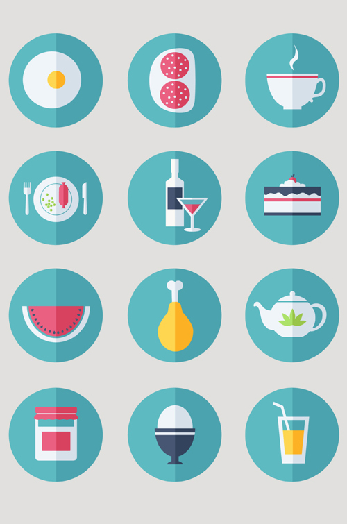 Flat Food Icons Free