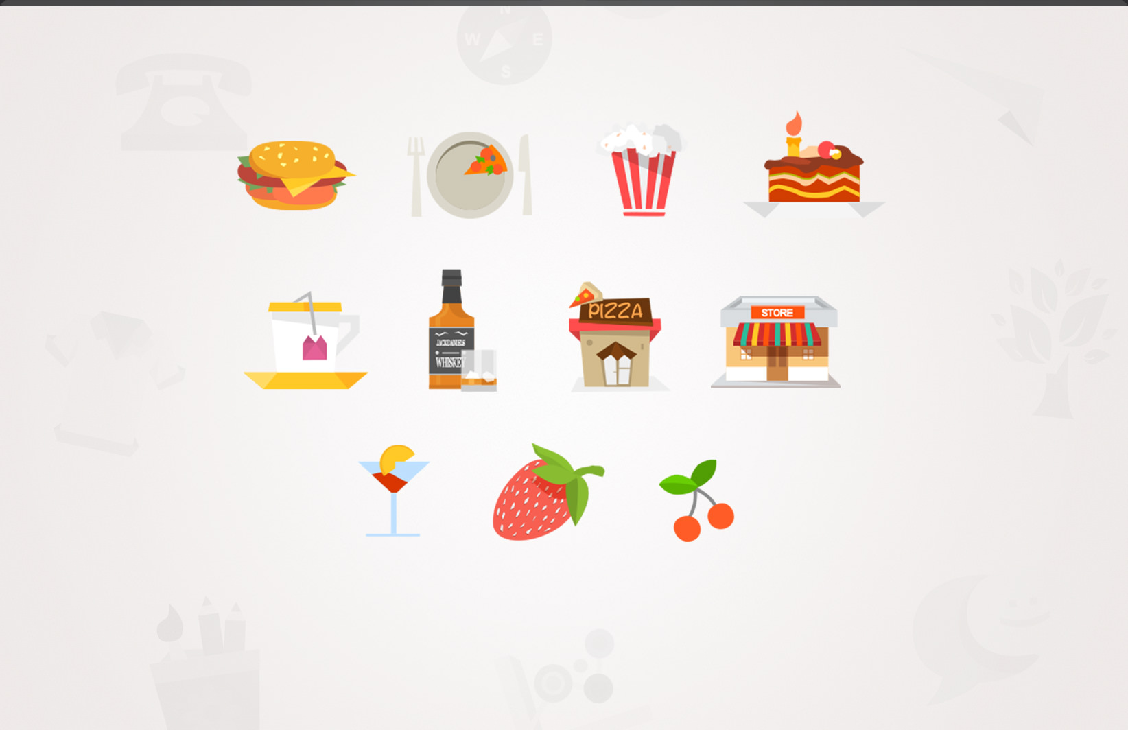 Flat Food Icons