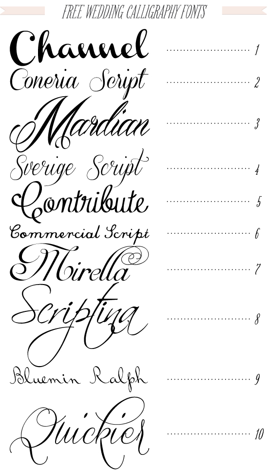 Free Calligraphy Wedding Fonts