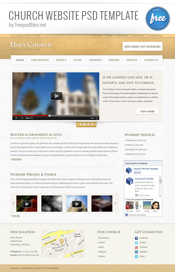 Free Church Website Design Templates