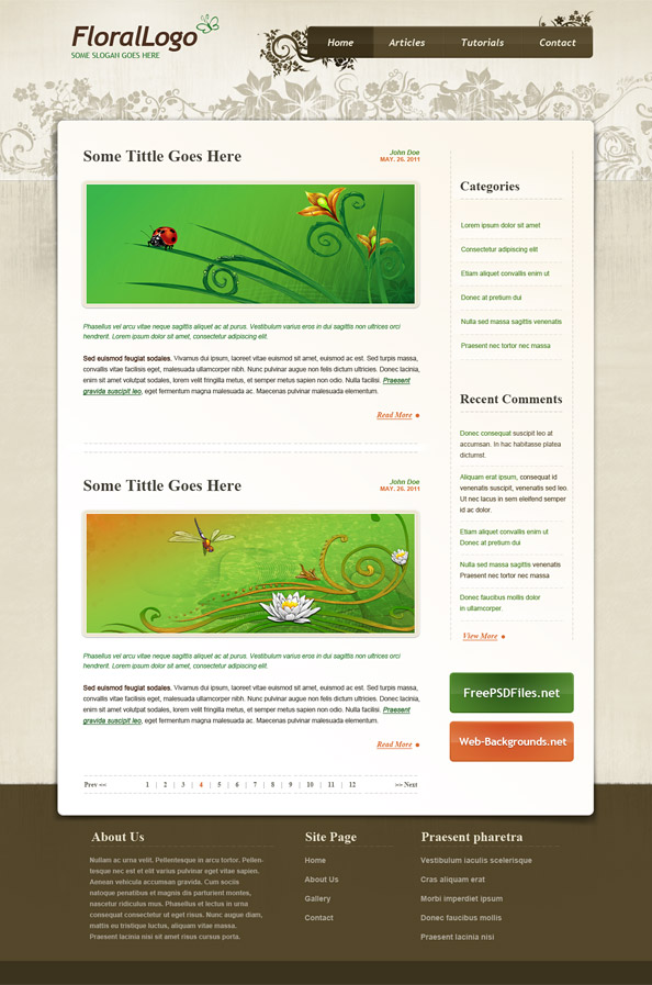 Free PSD Website Template