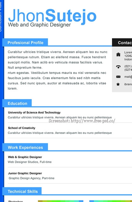 Free Resume Website Template Free Resume Website Template