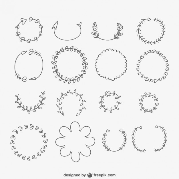 Free Vector Hand Drawn Wreaths