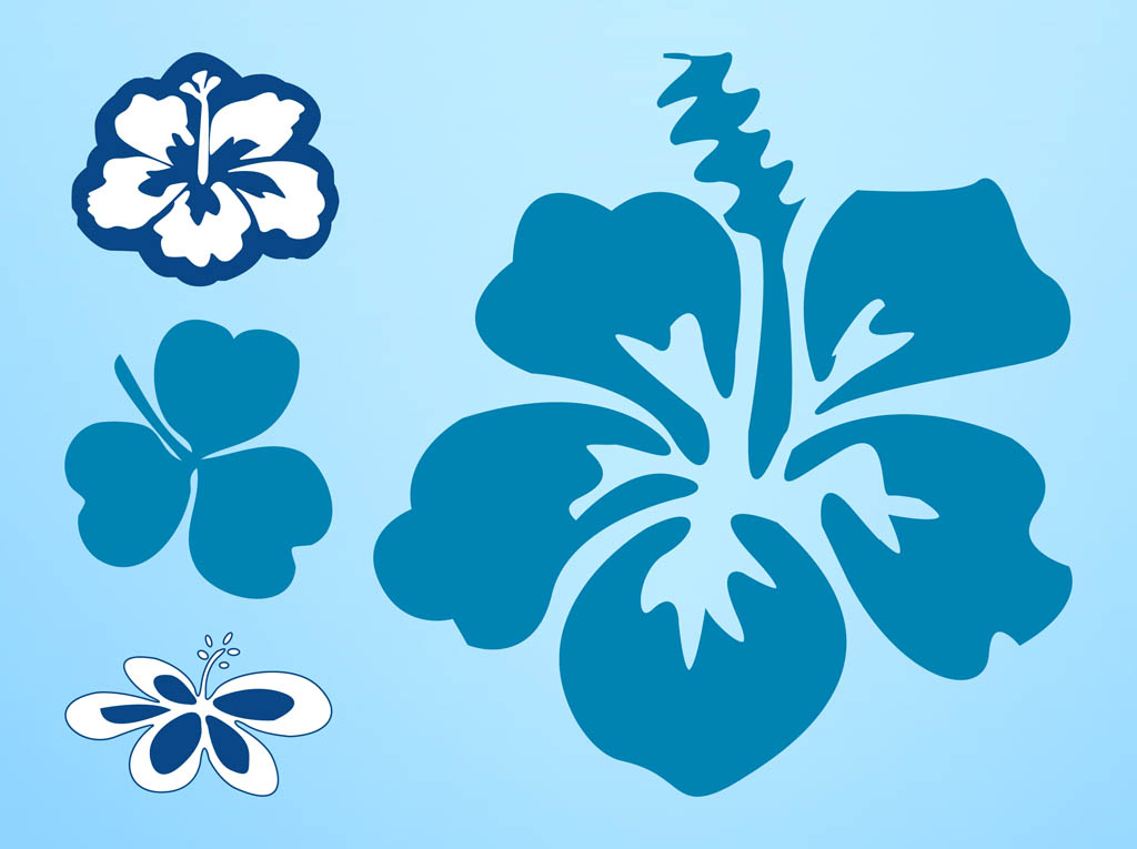 Free Vector Hawaiian Flowers Free Vector Hawaiian Flowers