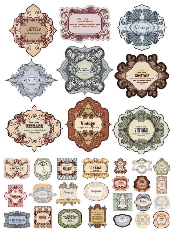 Free Vector Vintage Labels Free Vector Vintage Labels