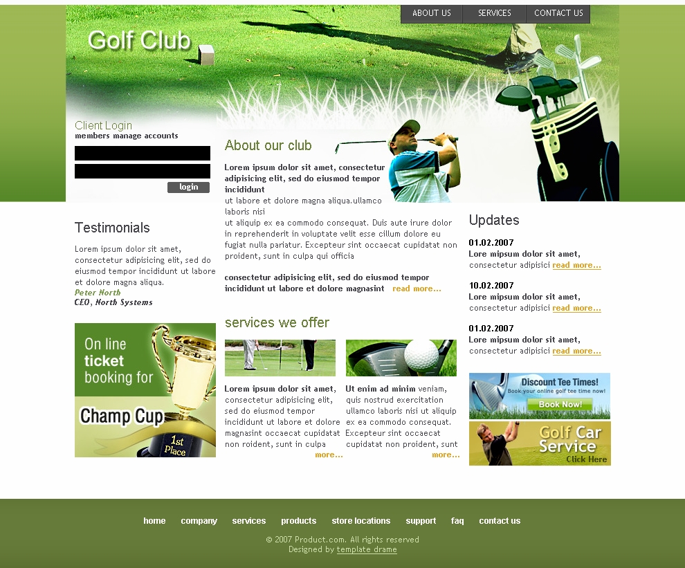 12 Golf PSD Templates Download Images