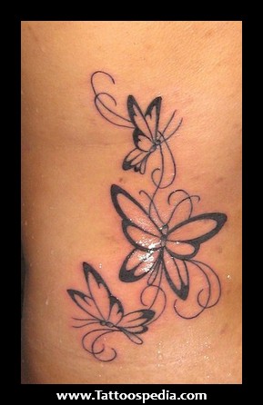 Girly Butterfly Tattoo Design