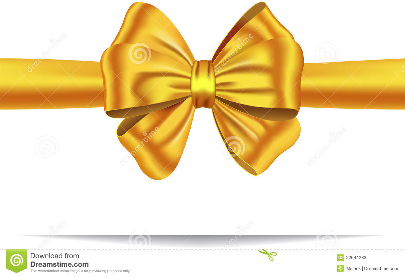 Gold Bow with Ribbon