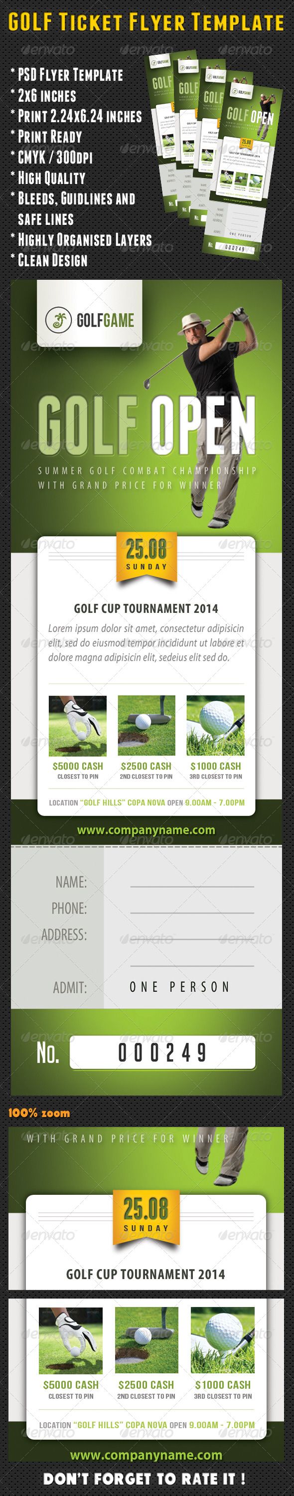 Golf Ticket Template